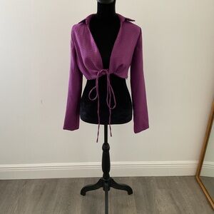 Purple Tie-Front top zara